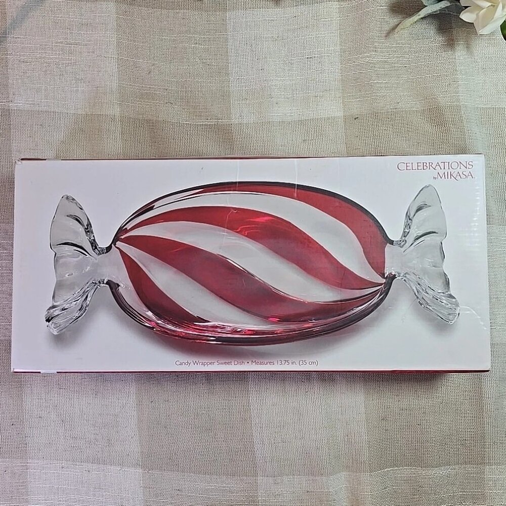Celebrations by Mikasa - Peppermint Twist Candy Wrapper Sweet Dish - 13.75"